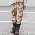 thumbnail image 2 of Fsqjgq Plus Size Christmas Leggings for Women Casual Long Boot Pants Printed High Waisted Workout Leggings Yoga Pants Tights Beige M, 2 of 6