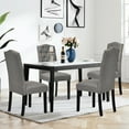 thumbnail image 5 of Gymax Set of 2 Tufted Upholstered Dining Chair w/ Nailhead Trim & Rubber Wooden Legs, 5 of 10