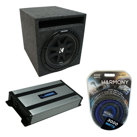 Universal Car Stereo Slotted S Port Single 15" Kicker Comp C15 Sub Box HA-A800.1