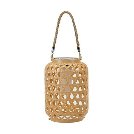 

ZOURIH Hanging Solar Outdoor Solar Rattan With Handle Bright Solar Outdoor Lights Imitation Rattan Woven Wind Lamp for Garden Patio Yard Decoration (Chinese ) for Home Garden