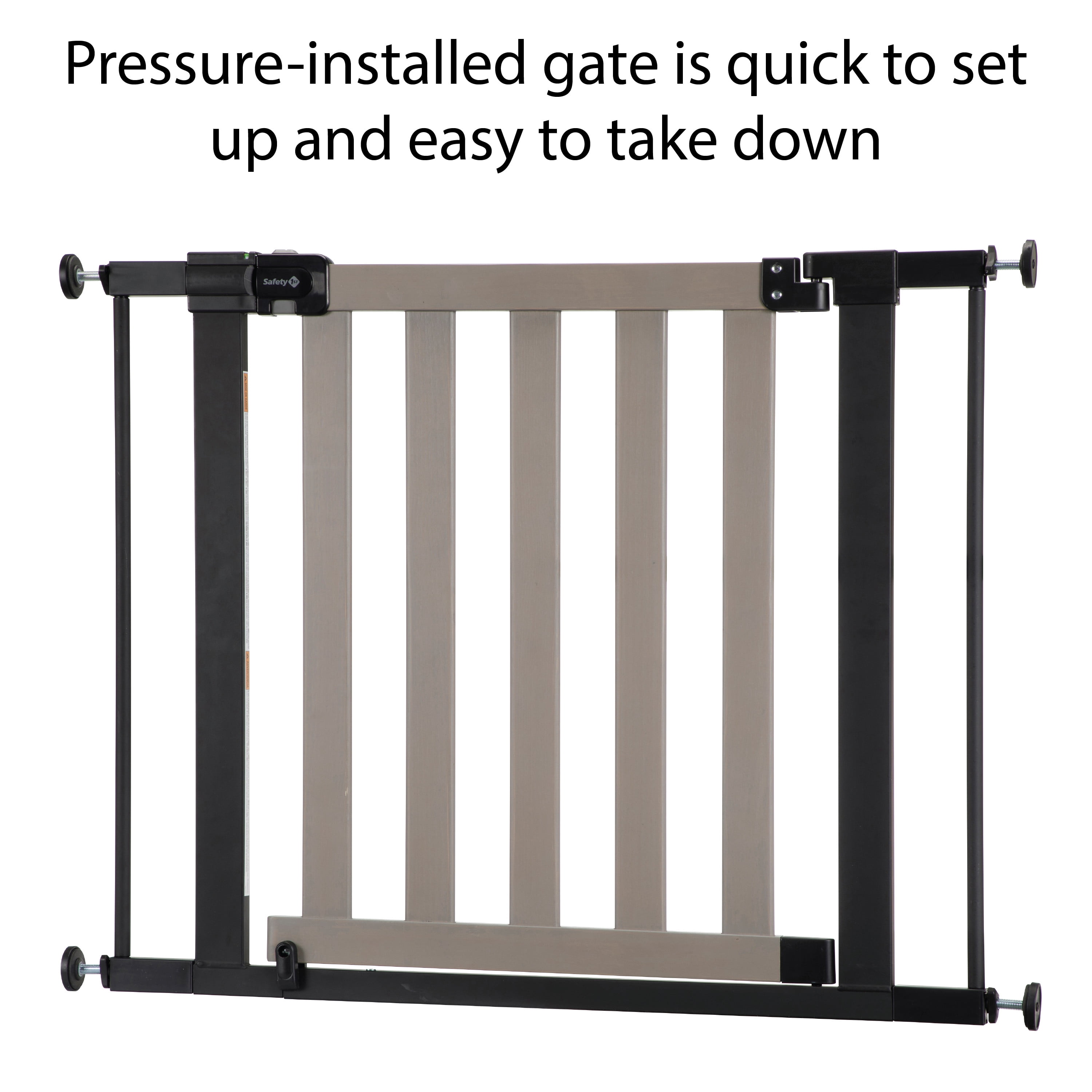 (2 pack) Safety 1st Wood-and-Metal Flat Slat Gate, Grey
