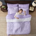 thumbnail image 5 of Virtu King Comforter Set, Botanical King Size Comforter Set, 7-Pc All Season Bedding Comforter Set, Lavender/Off White, 5 of 8