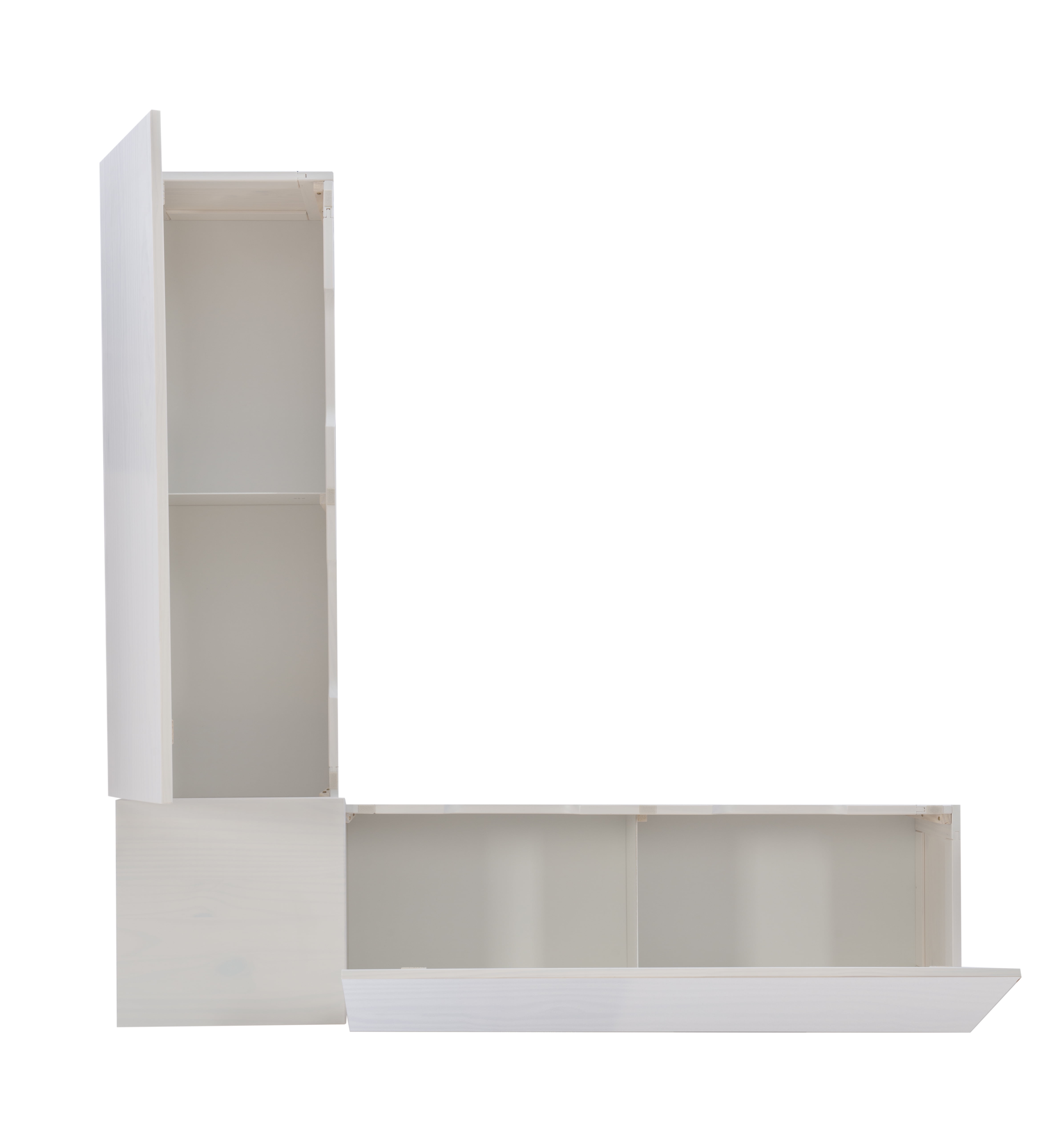 Linon Tobin Backless Two Tone Breakfast Nook Natural and White