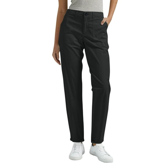 Bloomae Women's Long Office Pants High Waisted Work Cargo Pants Dressy Casual Straight Leg Elastic Waist Suitpants Black XXL