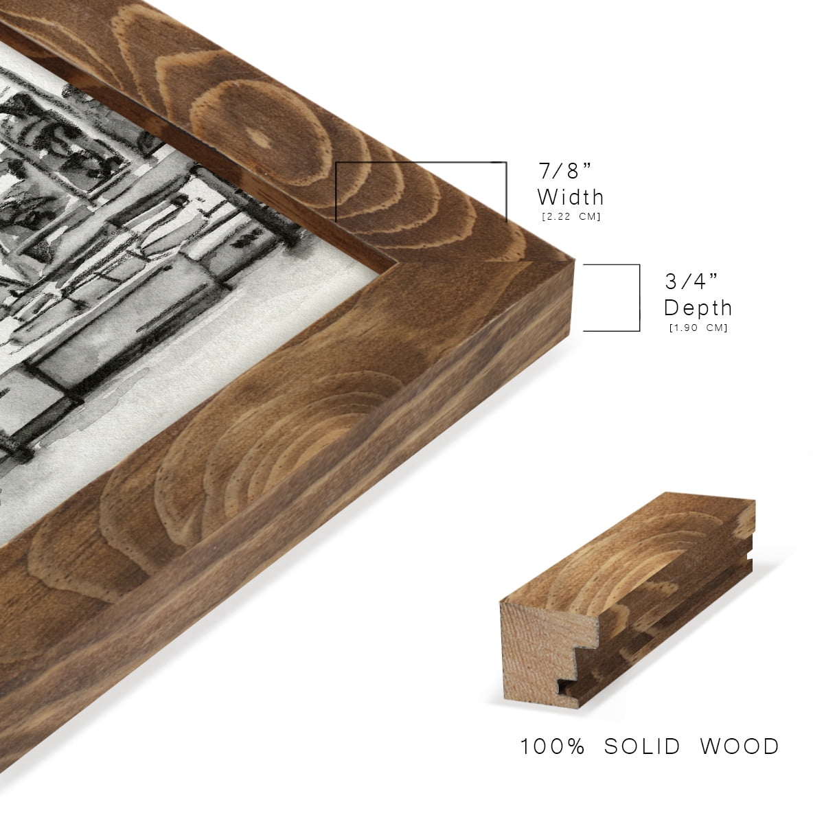 Neutral Tropics I - Framed Print w/glass - Walnut