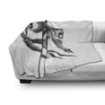 thumbnail image 3 of Animal Soft Flannel Fleece Throw Blanket, Sketchy Style Monkey on a Branch Exotic Creature in Jungle Hand Drawn Illustration, Cozy Plush for Indoor and Outdoor Use, 60" x 80", Dimgrey, by Ambesonne, 3 of 6