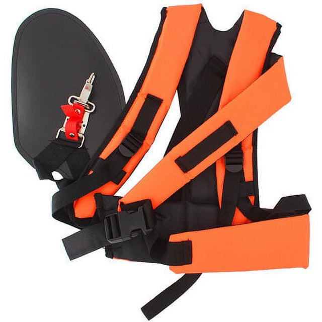 Arnés de doble correa universal con correas ajustables para los hombros, cómodo para desbrozadora, cortadora de césped, máquina de jardinería con soporte para cepillo, accesorio de cinturón de nailon