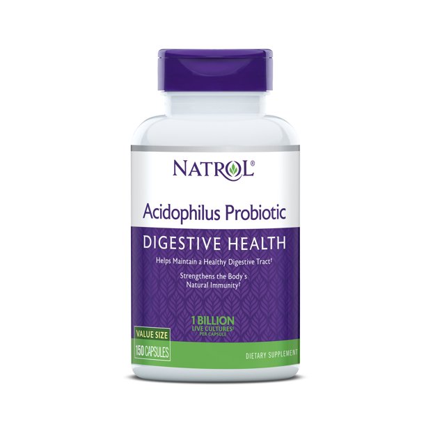 Natrol Acidophilus Probiotic, Digestive Health, 100mg, 100 Capsules