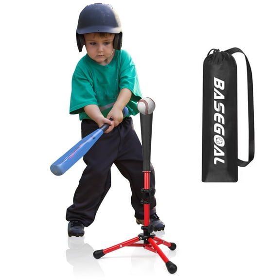 Baseball Batting Tee for Kids Extral Reinforce, Portable Softball Baseball Tees for Hitting, Adjustable Angel for Beginner, Easy to Assemble, Sturdy and Durable Frame, Batting Training Practice