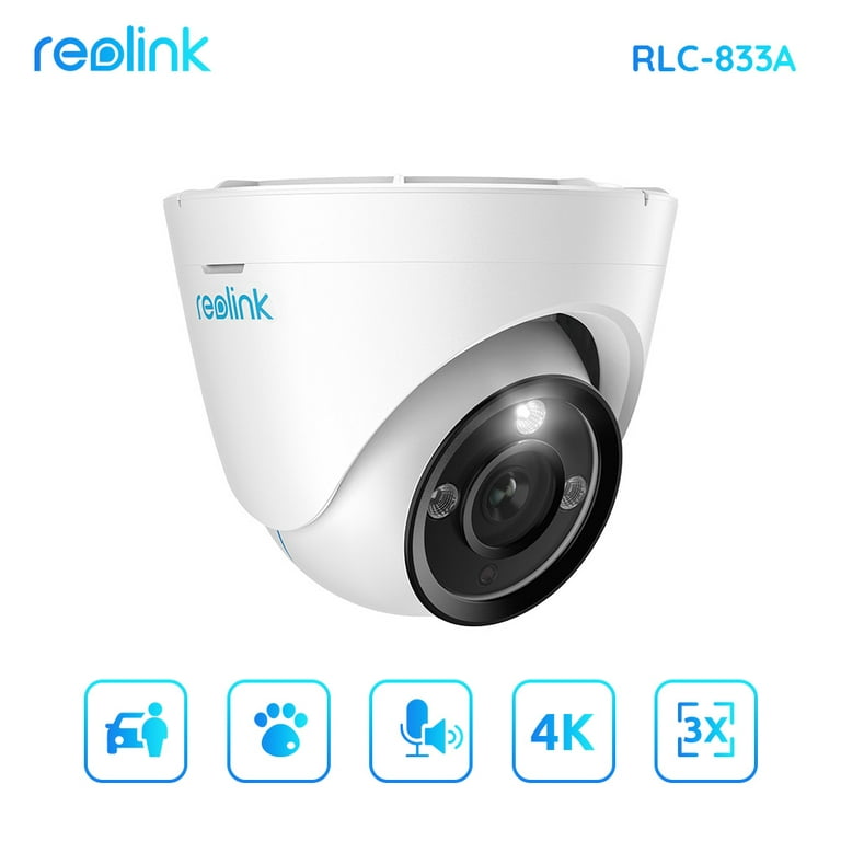 Scissors Four West REOLINK RLC-833A 4K Security Camera Outdoor, Home IP PoE, 3X Optical Zoom,  700lm Color Night Vision Two-Way Talk Human/Vehicle/Pet Detect, Up to 256GB  SD Card - Walmart.com