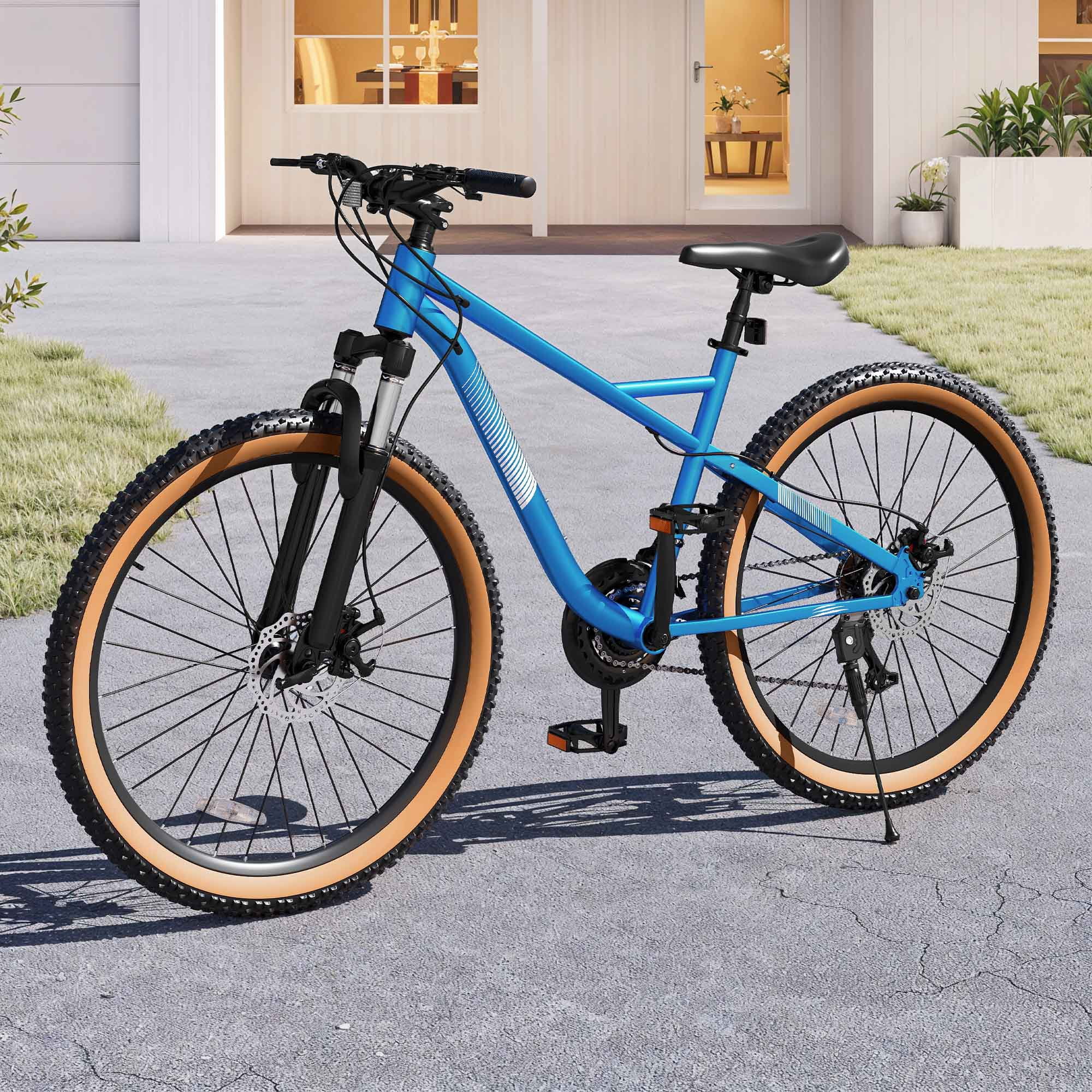 Uforic 26" Blue Mountain Bike for Men & Women, 21-Speed MTB, Dual Disc Brakes, Aluminum Frame