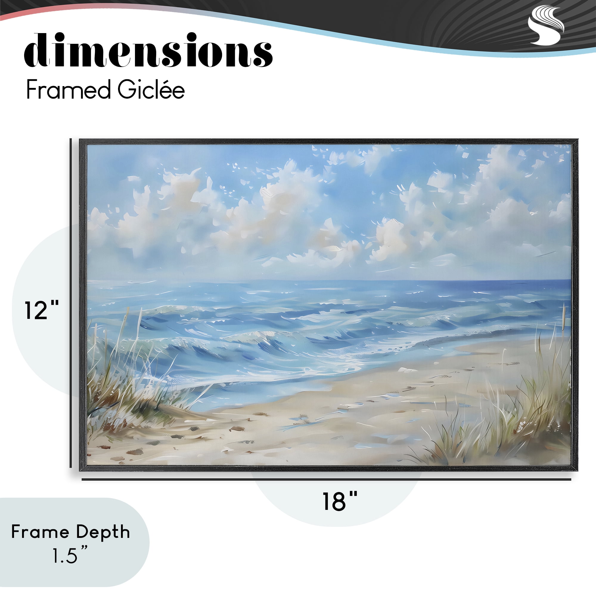 Stupell Industries Coastal Tranquility Horizon Black Framed Giclee Art, design by Creative Studio