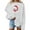 White, variant on Christmas Sweatshirts for Women Solid Color Santa Printed Long Sleeve Crewneck Loose Shirts Pink XL