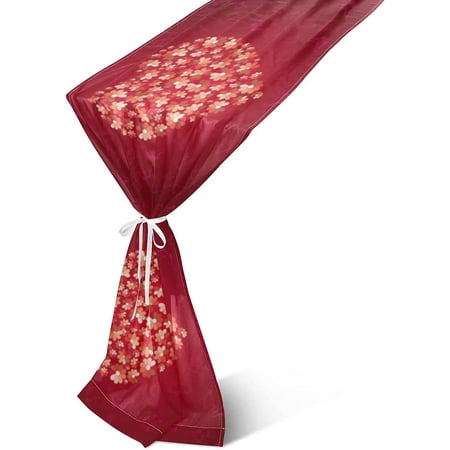 

Fupoqi WIHVE Chiffon Table Runner 27 x 120 Inch William Morris Vintage Birds Flowers Long Romantic Sheer Runner