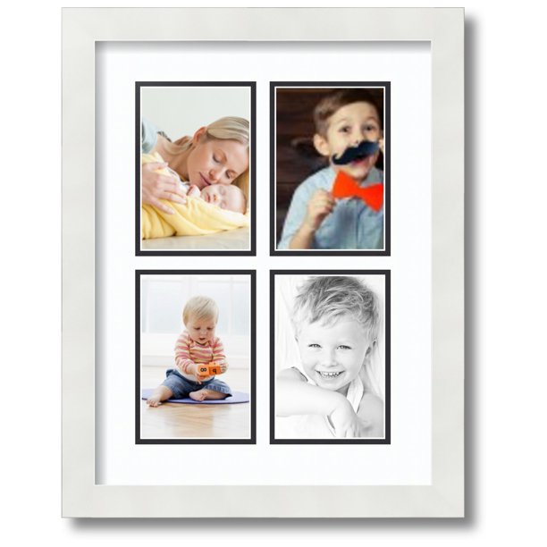 ArtToFrames Collage Photo Picture Frame with 4 4x6" Openings, Framed