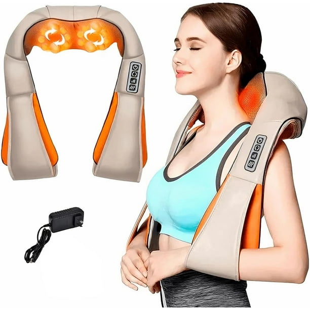 Masajeador de Espalda Cuello y Hombros Bluelander con Rotación 3D Naranja Moderno