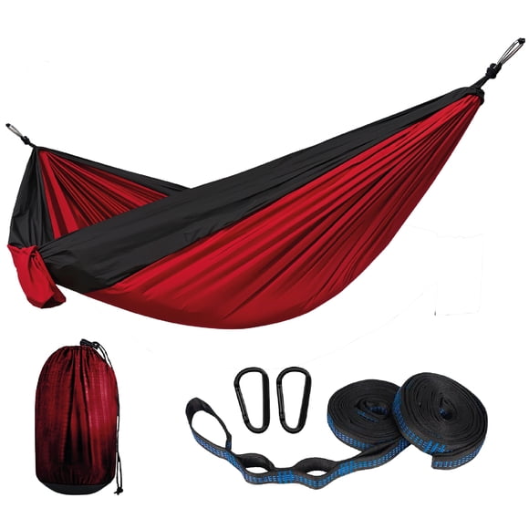 Hamaca Portátil The Finix Roja 275 x 109 cm de Nailon Resistente con Correas y Bolsa para Camping