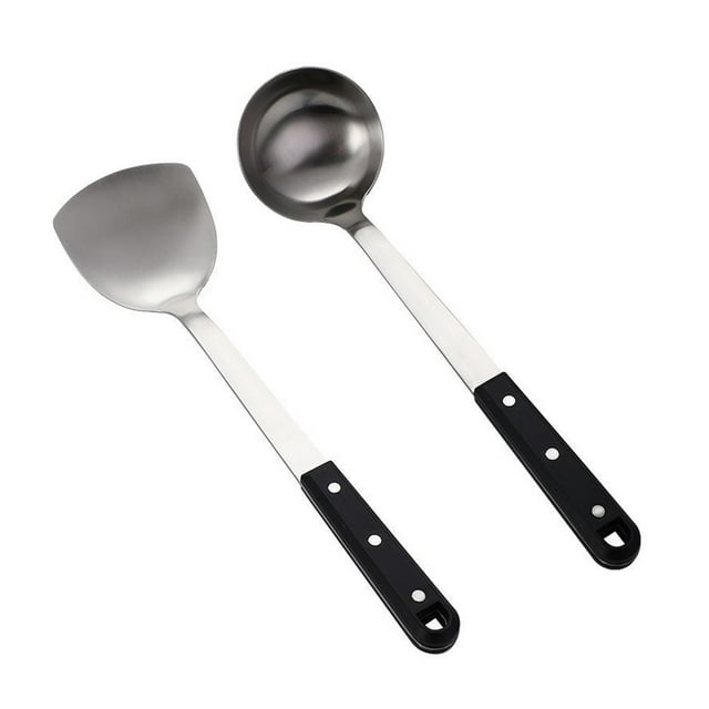 EeaseMX 1 juego de espátula y cuchara para cocinar en acero inoxidable.