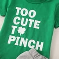 thumbnail image 4 of Xijirk Toddler Boys Girls Short Sleeve St Patricks Day Letter Print T Shirt and Pants Outfit Summer Holiday Play Clothes Set Soft Breathable Cotton,12-18 Months,Green, 4 of 7