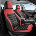 thumbnail image 2 of Coverado Luxury Leather Car Seat Covers Full Set 5 Seats, Automotive Front and Rear Mesh Seat Covers for SUV Sedan Truck, Black & Red, 2 of 6