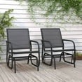 thumbnail image 2 of vidaXL Garden Glider Chairs 2 pcs Brown 24"x29.9"x34.3" Textilene&Steel, 2 of 14
