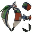 thumbnail image 3 of Unique Bargains 1 Pc Wide Tie Bow Geometric Headbands for Women Green, 3 of 6