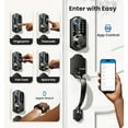 thumbnail image 4 of Veise Fingerprint Smart Locks for Front Door with Handle Set, App Control, Keyless Entry Keypad Deadbolt, Digital Electronic Touchscreen, Easy Install, Auto Lock, Matte Black, 4 of 8