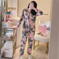 thumbnail image 6 of Fashion Leaf Print Loose Casual Suit Home Service Button Cardigan Suit Pajamas Two-piece &nbsp;, 6 of 7