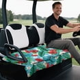 thumbnail image 4 of Yuyamidu Tropical Hibiscus Golf Cart Seat Covers Palm Leaves Golfcart Seat Cover with Pockets Universal Golf Cart Seat Towel Blanket Club Car Cushion Covers Accessories, 4 of 7