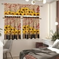 thumbnail image 5 of Sunflower Kitchen Curtain and Valance Set Music Notes Rod Pocket 36" Tier Curtains Light Filter Privacy Drapes for Home Cafe Bar Window Curtains,Pack of 3, 5 of 5