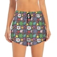 thumbnail image 4 of Lsque Daisies Flowers Printed Women's Running Shorts with Liner Pockets,Elastic Quick Dry Workout Athletic Gym Yoga Shorts,Womens High Waist Shorts-, 4 of 9