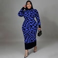 thumbnail image 2 of AURA Plus Size Plaid Print Maxi Dress Crewneck Long Sleeve Patchwork Elegant Sweet Style Long Dress for Fall Winter, 2 of 6