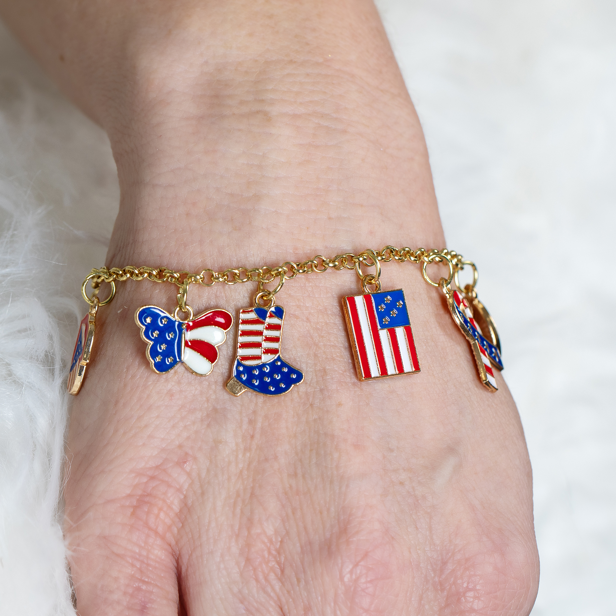 Cousin DIY Americana Enamel Charms, 60 Pieces for Jewelry Making