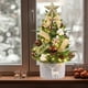 thumbnail image 4 of Adornos navideños, miniárbol de Navidad blanco flocado, adornos navideños, decoración pequeña encriptada, mini colgante de escritorio, 4 of 6