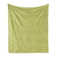 thumbnail image 1 of Earth Tones Soft Flannel Fleece Throw Blanket, Swirls Curved Tiles in Green Shade Abstract Floral Style Print, Cozy Plush for Indoor and Outdoor Use, 60" x 80", Yellow Green White, by Ambesonne, 1 of 6