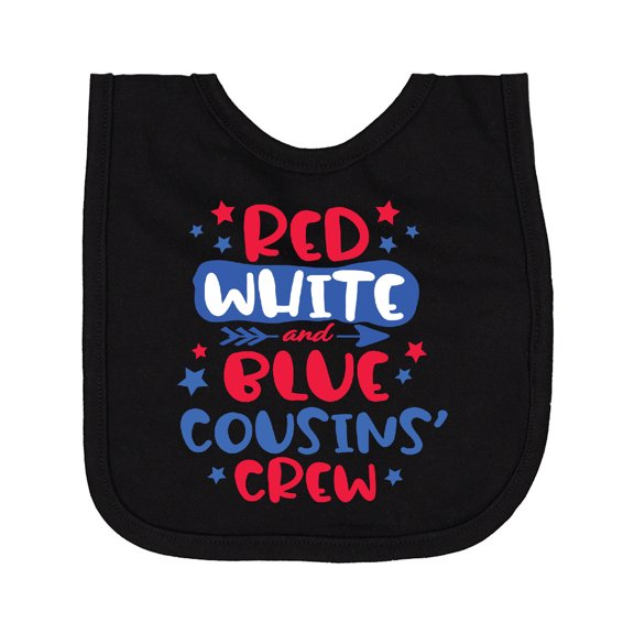 Inktastic Cousins Crew Red White and Blue 4th of July Newborn Bib