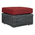 thumbnail image 1 of Modway Summon Aluminum and Rattan Patio Ottoman in Canvas/Red, 1 of 3