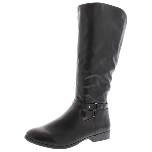 Style & Co. Womens Kindell Faux Leather Knee-High Boots Black 12 Medium (B,M)