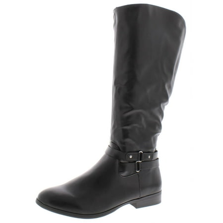 

Style & Co. Womens Kindell Faux Leather Knee-High Boots Black 7.5 Medium (B M)