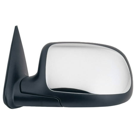 Suburban Chrome Manual Mirror - 62142G - Fit System Driver Side Towing Mirror for 00-06 Escalade, Suburban, Tahoe, Yukon, Denali/ XL, 99-06 Silverado/ Sierra, 07 Silverado/ Sierra Classic, txt black w/ chrome cover, fold, Manual