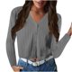 thumbnail image 1 of Moda mujer Otoño e Invierno Casual manga larga Color sólido suéter Tops blusa cárdigan Pompotops  qwe21729, 1 of 8