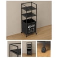 thumbnail image 4 of Expandable Laundry Hamper with Rolling Wheels Foldable Metal Frame Multiple Layer Storage Basket for Bedroom, 4 of 8