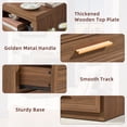 thumbnail image 3 of LEYAOYAO Farmhouse Nightstand, 2 Drawer Wood Side Table with Open Shelf for Bedroom, Living Room, Brown, 3 of 9