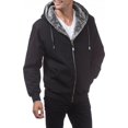 thumbnail image 4 of Pro Club Men's Heavyweight Pile Full Zip Hoodie BLKGRY-S, 4 of 5