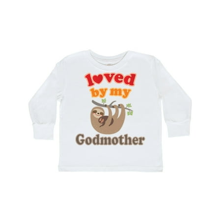 

Inktastic My Godmother Loves Me Baby Sloth Gift Toddler Boy or Toddler Girl Long Sleeve T-Shirt