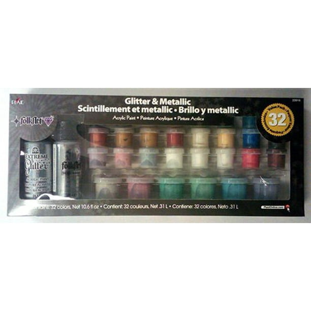 FolkArt Metallic Paint Set, 32 Piece
