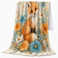 thumbnail image 2 of Whimsical Fox Wildflower Meadow Nature-Inspired Painterly, Rustic Botanical Portrait, Warm Flannel Blanket for Cabin and Lodge, Garden Lovers Housewarming Gift, Rustic Home Decor, 2 of 9