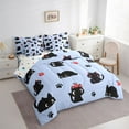 thumbnail image 3 of jejeloiu Kawaii Cat Kitten 7-Piece Twin Bedding Sets,Puppy Dogs Paws Print Bedding Comforter Set,Blue Black Sheet Sets For Kids,Super Cozy Room Decor Reversible, 3 of 8