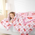 thumbnail image 4 of Catabedysis Sweet Cherry Print N 7pcs Queen Bedding,Personalized Monogrammed Gifts Bedding Comforter Set Queen,Pink Reversible For Girls, 4 of 7