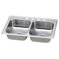 thumbnail image 2 of 33 x 22 x 7-Inch Stainless-Steel Satin Double-Compartment Kitchen Sink, 2 of 2